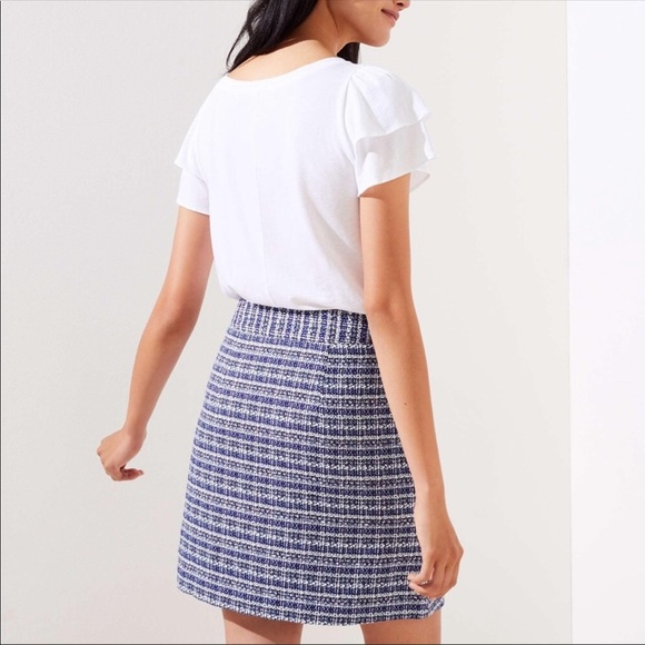 Ann Taylor LOFT size 0 black tweed zippered skirt - Picture 1 of 9